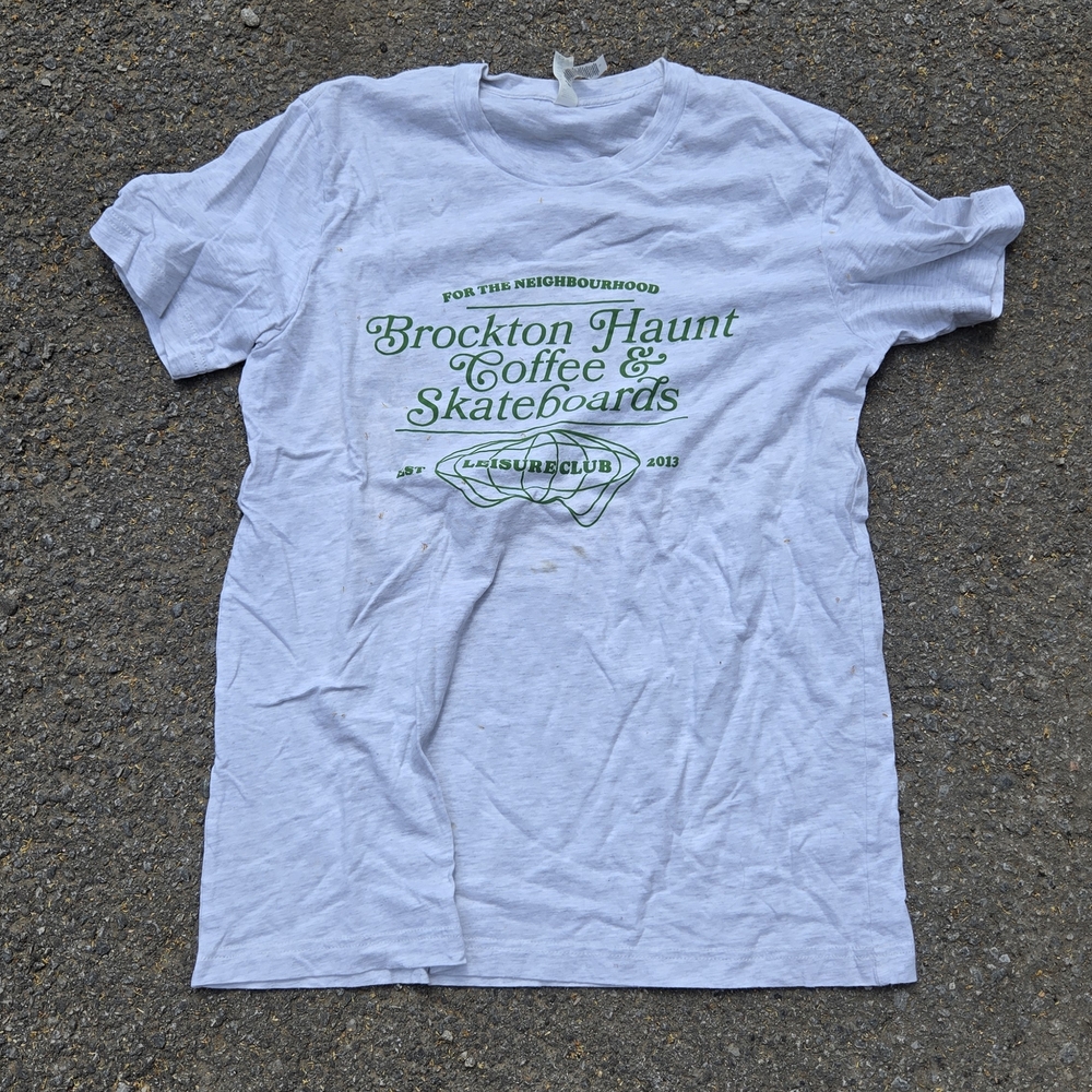 BROCKTON HAUNT Heather Gray Short Sleeve Tee with Green Graphic